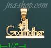 14K Gold #1 Godmother Charm Pendant