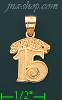 14K Gold Sweet 15 Charm Pendant