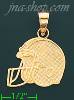 14K Gold Football Helmet Charm Pendant