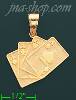 14K Gold Playing Cards Four Aces Charm Pendant