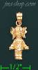 14K Gold Little Girl Charm Pendant