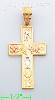 14K Gold Cross w/Good Luck Symbols Lucky Charm Pendant