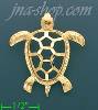 14K Gold Sea Turtle Charm Pendant