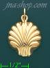 14K Gold Seashell Charm Pendant