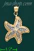 14K Gold Starfish Sea Star Charm Pendant
