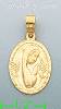 14K Gold Virgin Mary Charm Pendant