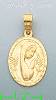 14K Gold Virgin Mary Charm Pendant