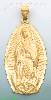 14K Gold Virgin of Guadalupe Religious Charm Pendant