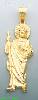 14K Gold Saint Jude Religious Charm Pendant