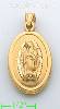 14K Gold Virgin of Guadalupe Hollow & Stamped Charm Pendant