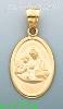 14K Gold Baptism Stamped Charm Pendant