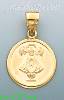 14K Gold Virgin of San Juan Stamped Charm Pendant