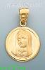14K Gold Virgin Mary Stamped Charm Pendant