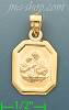 14K Gold Baptism Stamped Charm Pendant