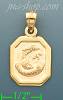 14K Gold Baptism Stamped Charm Pendant