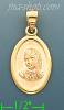 14K Gold Virgin Mary Stamped Charm Pendant