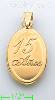 14K Gold 15 Años Hollow & Stamped Charm Pendant
