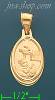 14K Gold Baptism Stamped Charm Pendant