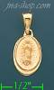 14K Gold Virgin of Guadalupe Stamped Charm Pendant