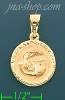 14K Gold Baptism Stamped Charm Pendant