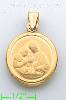 14K Gold Baptism Hollow & Stamped Charm Pendant