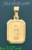 14K Gold Virgin of Guadalupe Stamped Charm Pendant