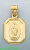 14K Gold Virgin of Guadalupe Stamped Charm Pendant