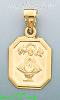 14K Gold Virgin of San Juan Stamped Charm Pendant