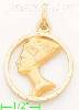 14K Gold Egyptian Nefertiti Italian Charm Pendant