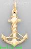 14K Gold Anchor w/Rope Italian Charm Pendant