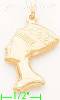 14K Gold Egyptian Nefertiti Italian Charm Pendant