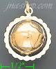 14K Gold Earth Globe Italian Charm Pendant