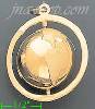14K Gold Earth Globe Italian Charm Pendant