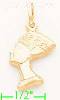 14K Gold Egyptian Nefertiti Italian Charm Pendant