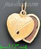 14K Gold Heart Locket Italian Locket Charm Pendant