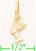 14K Gold Egyptian Nefertiti Italian Charm Pendant