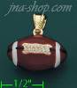 14K Gold 3D Football Enamel Charm Pendant