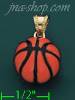 14K Gold 3D Basketball Enamel Charm Pendant