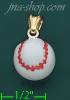 14K Gold 3D Baseball Enamel Charm Pendant