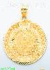 14K Gold Aztec Sun Calendar Dia-Cut Charm Pendant