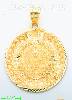 14K Gold Aztec Sun Calendar Dia-Cut Charm Pendant