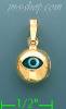 14K Gold Evil Eye Charm Pendant