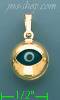 14K Gold Evil Eye Charm Pendant