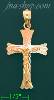 14K Gold Cross Crucifix Charm Pendant