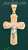 14K Gold Cross Crucifix Charm Pendant