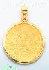 14K Gold Aztec Sun Calendar Charm Pendant