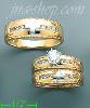 14K Gold CZ Wedding Set Rings