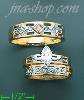 14K Gold CZ Wedding Set Rings