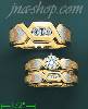 14K Gold CZ Wedding Set Rings