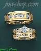 14K Gold CZ Wedding Set Rings